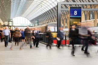 Kings Cross Station with people 