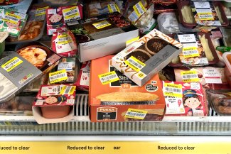 Tesco shop has discounted price. Discounted food to avoid food waste
