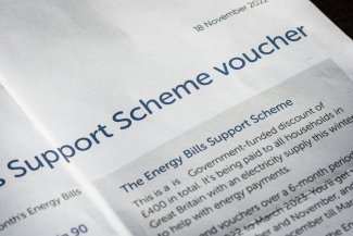 Electricity energy support scheme voucher letter notice in England 