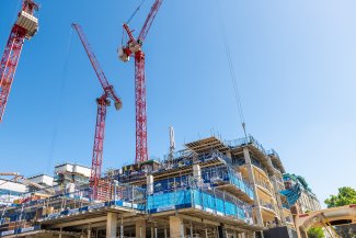 An image of construction taking place on a building