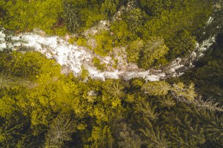 Aerial view of river