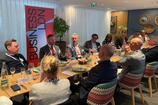Photograph of Tom Copley speaking at a BusinessLDN MIPIM event