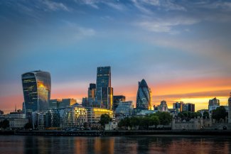 City of London skyline at dusk
