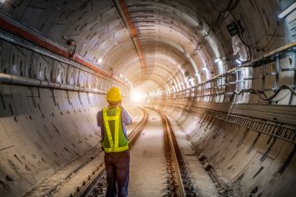 Person in tunnel