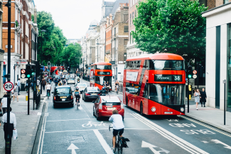 Photograph of busy London street