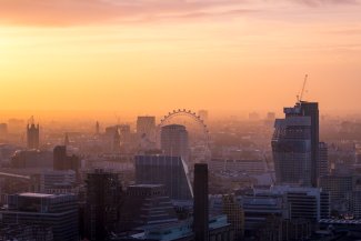 London skyline at dusk