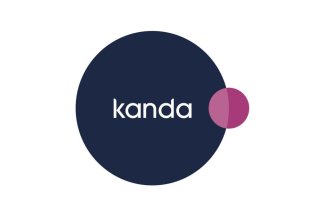 Kanda in dark blue circle with pink circle to the right