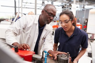Photo of a person completing vocational training
