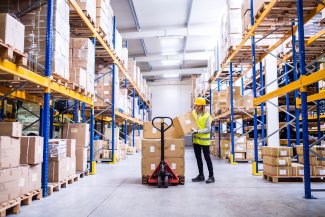 Image of person in a warehouse