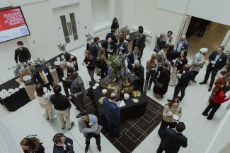 Crowd aerial shot networking at BusinessLDN event
