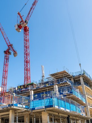 An image of construction taking place on a building
