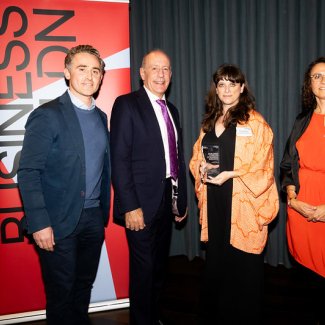 Accepting an award